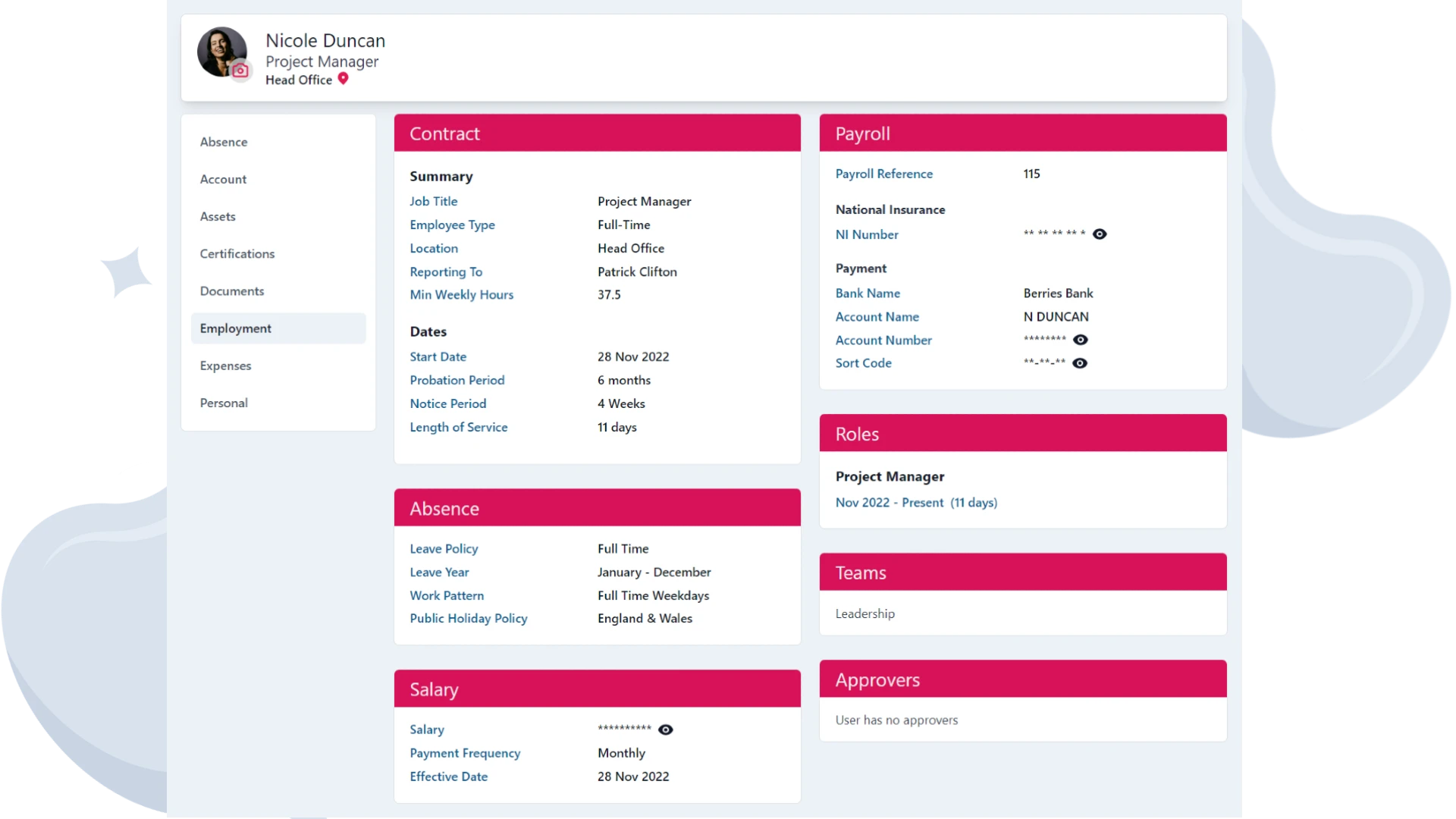 PolarHR employee records. Add employee data.