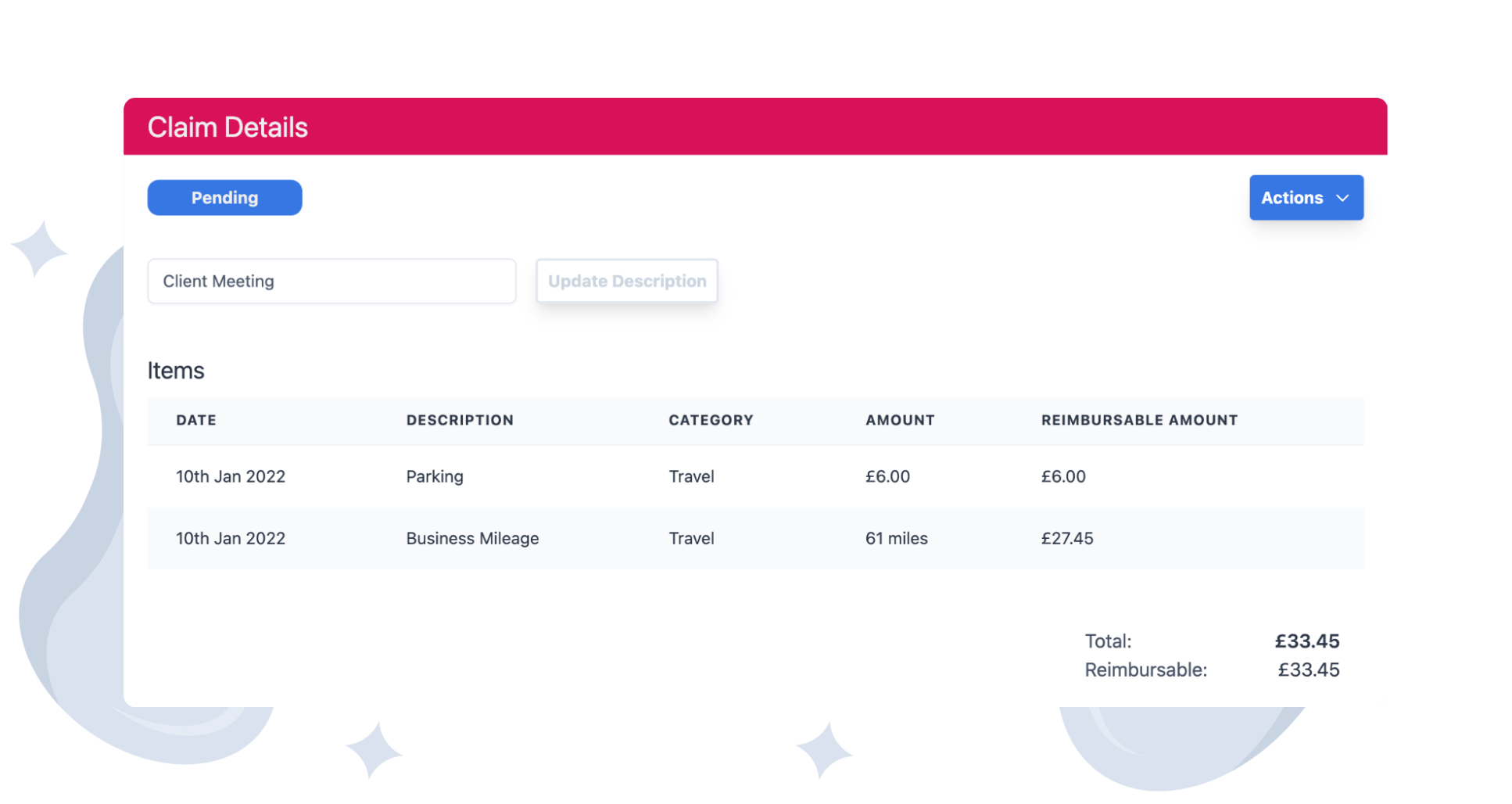 PolarHR expenses. Create a claim.
