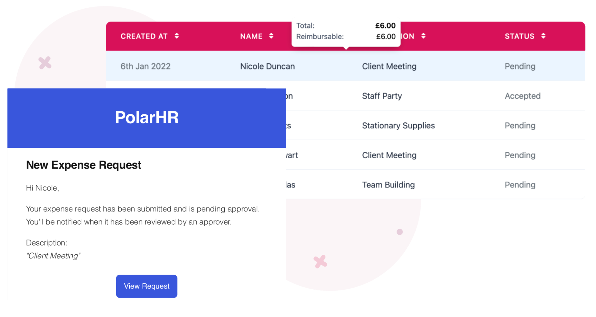 PolarHR expenses. Submit expenses.